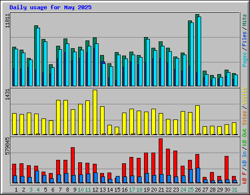 Daily usage for May 2025
