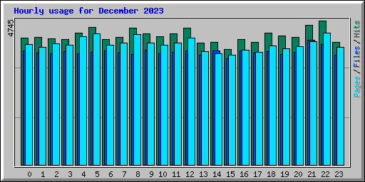 Hourly usage for December 2023