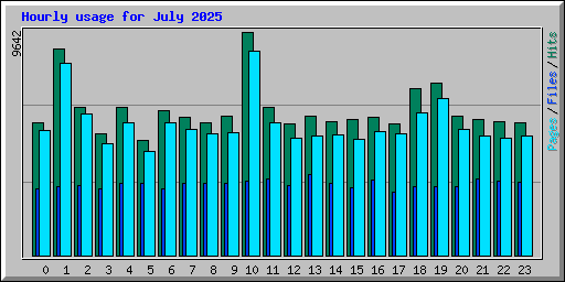 Hourly usage for July 2025